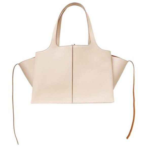 CELINE Tri Fold Small Grained Creamy Calfskin Leather Satchel - Picture 1 of 13